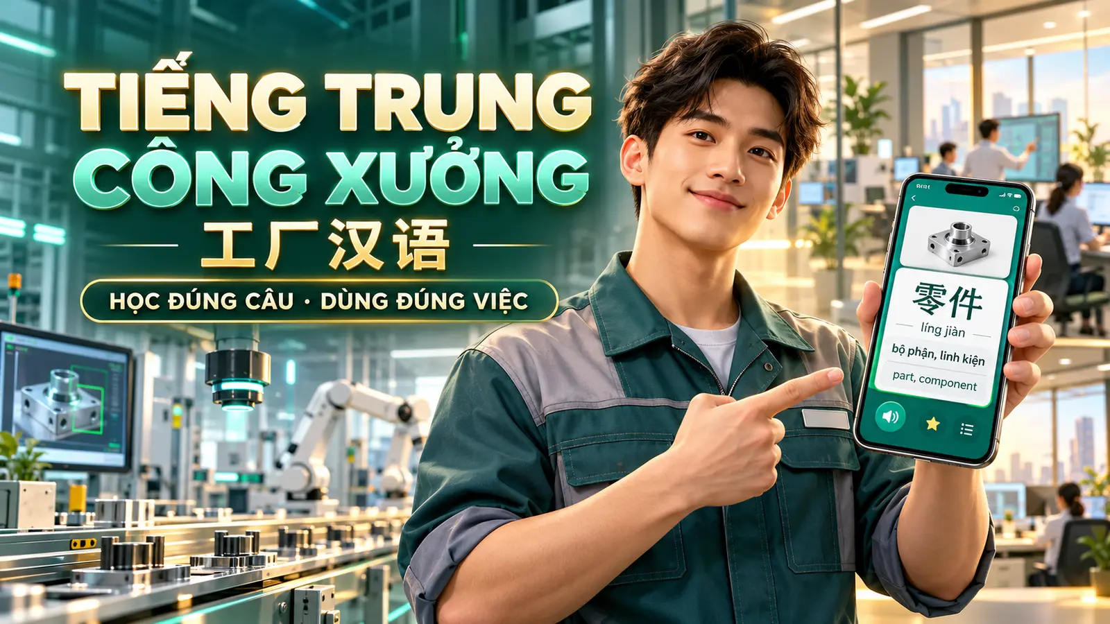 Tiếng Trung Công Xưởng: học đúng câu, dùng đúng việc