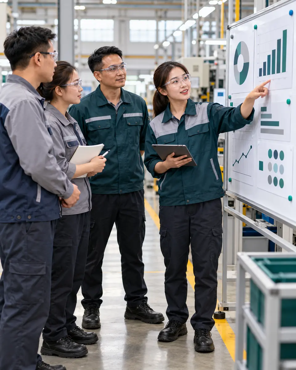 Tổ trưởng và nhân viên họp bàn giao công việc